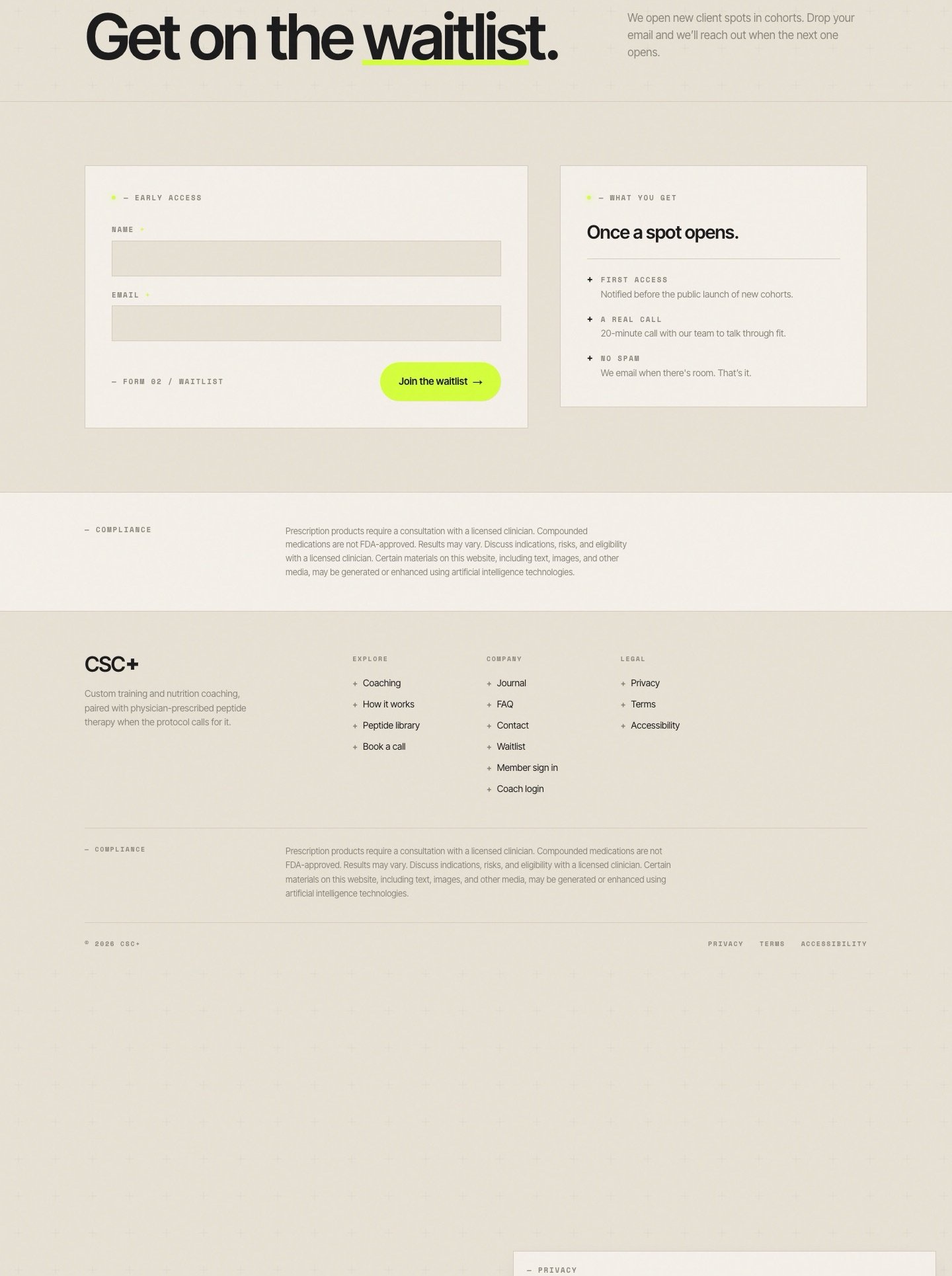 CSC+ /waitlist