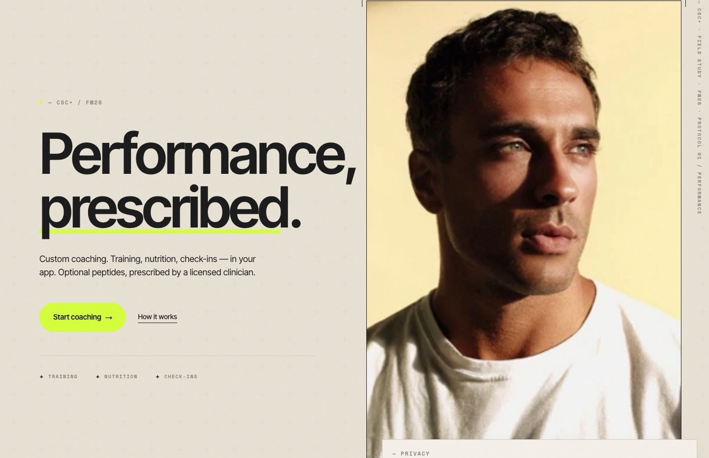 CSC+ homepage: Performance, prescribed.